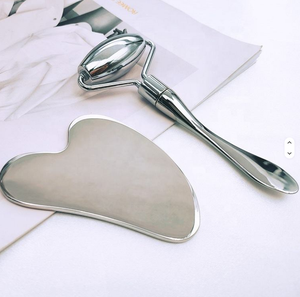 2024 Hot Selling Stainless Steel Body Guasha Scrap Anti Aging Silver 3D <b>Metal</b> Face <b>Roller</b> - Product Image 4