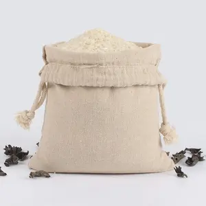 Экологически чистые качественные рекламные натуральные льняные сумки на шнурке с кулиской индивидуальный печатный логотип мешочки