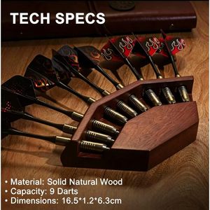 Cross-<b>border</b> wooden dart rack, fan-shaped solid wood 12-hole dart <b>display</b> rack, home wall-mounted dart storage rack - Product Image 4