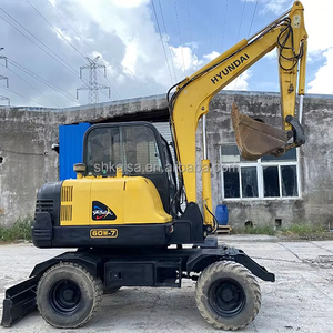 Gebruikte <span class=keywords><strong>Hyundai</strong></span> 60W-7 <span class=keywords><strong>Mini</strong></span> Graafmachine Op Wielen 0.5M Bakcapaciteit Flexibele Technische Constructie (Motorversnellingsbak Pomplager) - Product Image 1