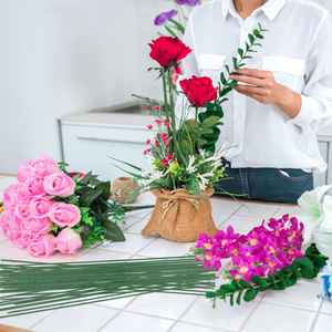 Kawat Bunga untuk Rangkaian Bunga dan Kerajinan DIY, Kawat Bunga Hijau Tua untuk Pengaturan Bunga Florist - Product Image 4