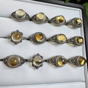 แหวนเงินแท้ S925 ดีไซน์วินเทจทันสมัย ปรับขนาดได้ ประดับด้วยซิทรินธรรมชาติ ทรงกรอบ สำหรับงานแต่งงานและเป็นของขวัญ - Product Image 4