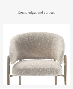 Silla de Comedor Italiana Moderna y Sencilla de Terciopelo de <span class=keywords><strong>Cordero</strong></span>, Silla de Ocio Informal para Restaurante con Respaldo de Diseño - Product Image 5