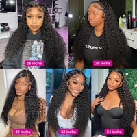 Closure en dentelle 2x6 Water Wave transparente, 100% cheveux humains vierges brésiliens non traités, avec raie au milieu ou profonde et baby hair