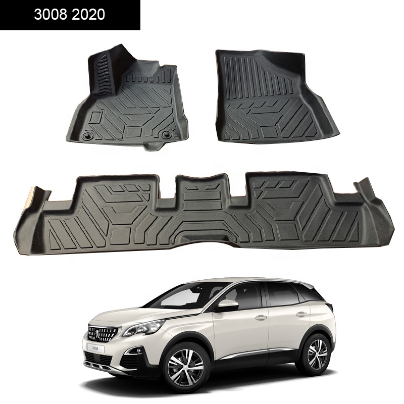 LFOTPP Set antislip rubberen matten, compatibel met Peugeot e-3008 GT Allure 2024 2025, middenconsole, bekerhouder, anti-stof, antislip, matten, E3008, E-3008, 2024, 2025, accessoires (zwart