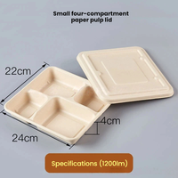 Boîte repas rectangulaire à trois compartiments de 1100 ml avec couvercle en plastique, idéale pour l'emballage de plats à emporter professionnels et la restauration rapide – Vente directe usine