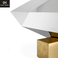 Table Boca au design unique Mobilier de maison de luxe Table centrale contemporaine en diamant argenté Table basse avec modules en acier inoxydable