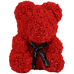 Orsacchiotto di Rose Artificiali Fatto a Mano per San Valentino, Festa della Mamma, Anniversario Romantico, Regalo di Nozze, Decorazione - Product Image 3