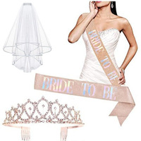 DAMAI mariée à être enterrement de vie de jeune fille décorations Kit Rose or paillettes ceinture bandeau nuptiale douche fournitures mariage fiançailles