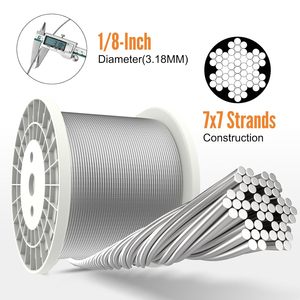 Cable de Acero Inoxidable de 1/8'' Grado Marino T316, Cable de Acero Inoxidable <span class=keywords><strong>7x7</strong></span> 1 para Barandilla de Cubierta - Product Image 4