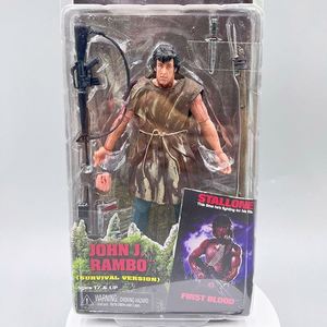 Figurine d'action NECA Movie First Blood <span class=keywords><strong>Rambo</strong></span> Battle Survival Edition <span class=keywords><strong>Stallone</strong></span> 7 pouces en PVC, modèle en boîte colorée - Product Image 1