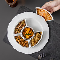 Assiette et plateau de voyage en porcelaine fine de haute qualité au design mignon pour hôtel, combinaison créative pour desserts et bonbons