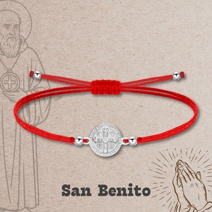 Bracciale in Acciaio Inossidabile di San Benedetto con Icona della Vergine e Cattolica, Elegante Bracciale con Ciondolo - Product Image 3