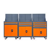 Chariot à outils en métal robuste WOMA avec panneau perforé, tiroirs verrouillables, chariot à outils roulant, garantie OEM de 3 ans pour garage et atelier