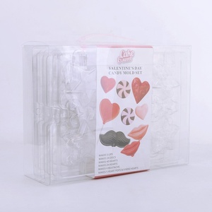 Moules à bonbons personnalisés en plastique transparent, ensemble de 6 pièces pour pâtisserie, mignonnes, en forme de cœur, de moustache, commercial, LFGB - Product Image 2