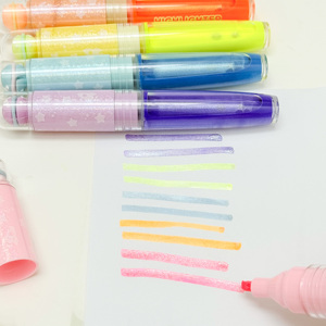 Top vết miễn phí nhiều màu xiên chất lỏng <span class=keywords><strong>Highlighter</strong></span> cho Cô gái đẹp Mực công nghệ Nhựa Bộ - Product Image 4