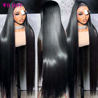 Pelucas de Cabello Humano Liso de 40 Pulgadas de Largo, al por Mayor, Pelucas sin Pegamento con Encaje HD Completo para Mujeres, Pelucas Frontales de Cabello Virgen Liso Natural
