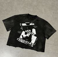 T-shirt graphique personnalisé, T-shirt oversize court, T-shirt boxy, impression DTG haute qualité, streetwear, délavé à l'acide, rétro, T-shirt homme
