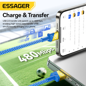 Câble de charge rapide USB-C vers USB-C ESSAGER ES-X79 1M 2M pour téléphone portable, ordinateur portable, 100W 5A, pour <span class=keywords><strong>iPhone</strong></span> 15 16 17 - Product Image 5