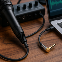 Câble adaptateur audio XLR 3 broches mâle vers prise stéréo 3,5 mm coudée à 90 degrés, câble de microphone TRS jack 3,5 mâle vers mâle