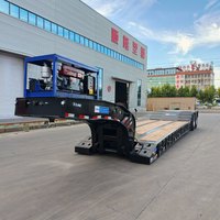 Remorque de transport d'excavatrices RGN à 2 essieux, remorque surbaissée avec col de cygne hydraulique pour le transport d'équipements lourds