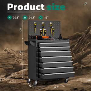 Chariot à outils roulant à 7 tiroirs pour <span class=keywords><strong>garage</strong></span>, armoire de rangement mobile en métal pour outils de réparation automobile - Product Image 2