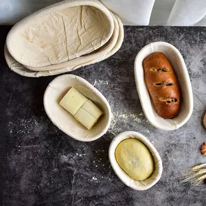 Ovale Broodbestendige Mand Met Voeringdoek, Broodbestendige Mand Zuurdesemstarter Voor Het Maken Van Zelfgebakken Brood