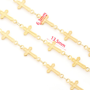 18k Gold Stainless Steel <b>Cross</b> <b>Chain</b> For Bracelet Making Handmade Jewelry Finding H1532 - Product Image 3