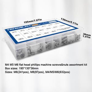 Stainless Steel 304 <b>Flat</b> Head Machine <b>Screws</b> Kit-M4 M5 M6 Metric System - Product Image 5