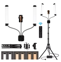 Lampu Led Dua Lengan Fotografi Keluaran Baru Lampu Led Panjang Strip Led Dapat Diredupkan 50W Lampu Cantik Video Swafoto Dua Warna
