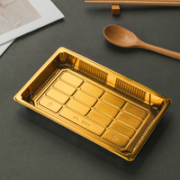 Offre Spéciale – Boîtes à Sushi Rectangulaires en Plastique Doré Jetables pour Plats à Emporter, Bonbons, Gâteaux, Snacks et Pains
