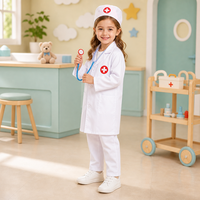 Ensemble de 2 costumes médicaux pour enfants, garçons et filles, pour se déguiser en médecin, chirurgien, pour Halloween, cosplay