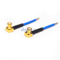 Conector SMPS, Conector SMP SSMP, Ensamblaje de Cable de Ángulo Recto a Abierto para Soldar, 0.085 pulgadas, 0.086 pulgadas, RG-405