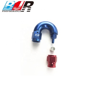 Raccords de tuyau BJR haute performance en aluminium AN3 femelle 180 degrés pour lignes de carburant E85 PTFE à débit total - Product Image 2