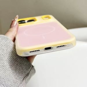 เคสโทรศัพท์มือถือ TPU PC สีลูกกวาด สำหรับ <span class=keywords><strong>iPhone</strong></span> 17 Pro Max 16 15 <span class=keywords><strong>14</strong></span> Plus 13 12 รองรับการชาร์จไร้สายแบบแม่เหล็ก - Product Image 4