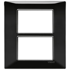 Plaque d'interrupteur murale noire Vimar, 2 modules, 12 pouces de long, 8 pouces de large, 0,9 pouce de haut - Product Image 1