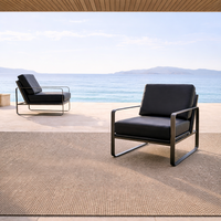 Chaise longue d'extérieur durable en acier inoxydable, chaises de patio en cuir résistantes aux intempéries pour projets hôteliers, villas et complexes hôteliers