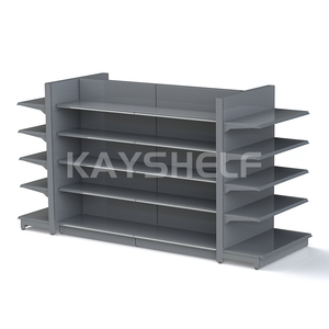 Le double supermarché dégrossi commercial rayonne le rayonnage noir de gondole de support - Product Image 3