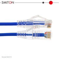 Cable de Cobre Puro de 1FT 3FT, 28/30AWG, Cable de Red Delgado UTP Cat6A Cat6, Transparente, Ultra RJ45