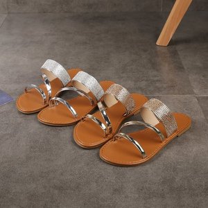 S465 Fashion Hot Summer Design cheap strass strap slide slipper donna sandali piatti <span class=keywords><strong>calzature</strong></span> casual <span class=keywords><strong>estive</strong></span> di grandi dimensioni all'aperto - Product Image 6