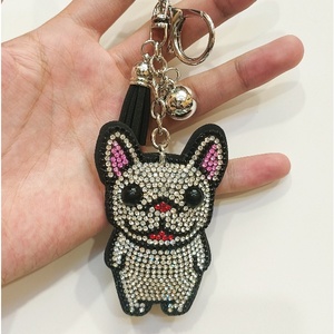 Hot Selling Custom Crystal Rhinestone Keychain Pendant Velvet Tassels Rhinestone Keychain