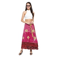 Vintage de polietileno Reversible seda abrigo alrededor de la falda tamaño libre de las mujeres Sarong