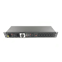 Unité de distribution d'alimentation (PDU) personnalisée en métal pour montage en rack, avec sorties C19 C20 UPS et interrupteur de bypass 6 voies avec prises IEC C13, pour centre de données