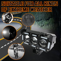 Phare auxiliaire LED JHS à 3 lentilles pour moto, feux de brouillard bicolores DRL, lampe de travail pour ATV, UTV, camion, véhicule tout-terrain, usine