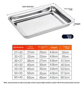 <span class=keywords><strong>Plateau</strong></span> de service rectangulaire multifonctionnel en acier inoxydable pour poissons et homards, idéal pour les restaurants en libre-service - Product Image 6