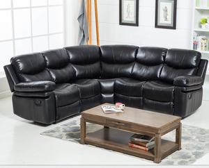 Đồ Nội Thất Gia Đình Hiện Đại Da Air 5 Chỗ Ngồi Bộ Sofa Góc Phòng Khách Sofa Da Tổng Hợp Khung Gỗ + Ván Ép Ngả - Product Image 1