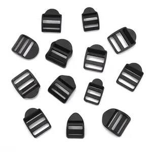 Wholesale POM Material Black Color Ladder Shape Elastic Polyester Strap Webbing Adjustable Buckle For Bags