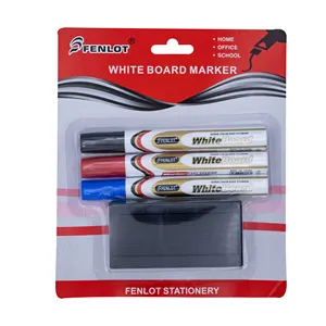स्कूल/कार्यालय के लिए इरेज़ ड्राई इरेज़ेबल मार्कर पेन कस्टम लोगो व्हाइटबोर्ड पेन के साथ सबसे अधिक बिकने वाला 3 रंग