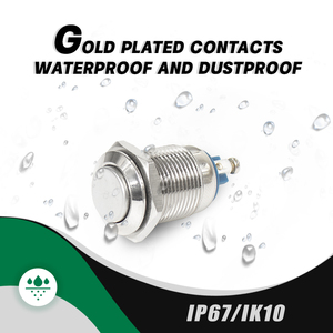 Lvbo thép không gỉ nhôm Chốt đẩy nút chuyển đổi không thấm nước 4 vít thiết bị đầu cuối dẫn 19mm gắn lỗ đường kính phẳng - Product Image 3