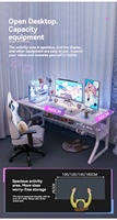 Ensemble table et chaise de jeu YOUTAI en métal blanc pur en forme de C, bureau d'ordinateur polyvalent pour la maison, e-sport, élégant et de style exécutif